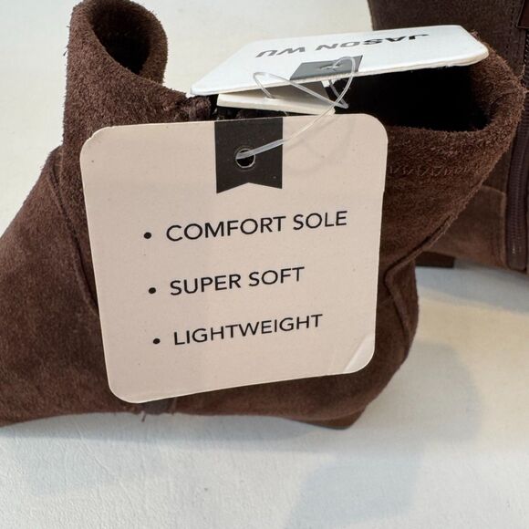 Jason Wu Brown Leather Suede Ankle Boots Block Heel Tapered Toe 8.5 *See Descrip - Picture 5 of 8
